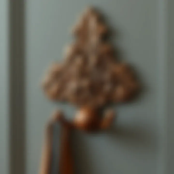 Elegant wooden coat hook with intricate carvings