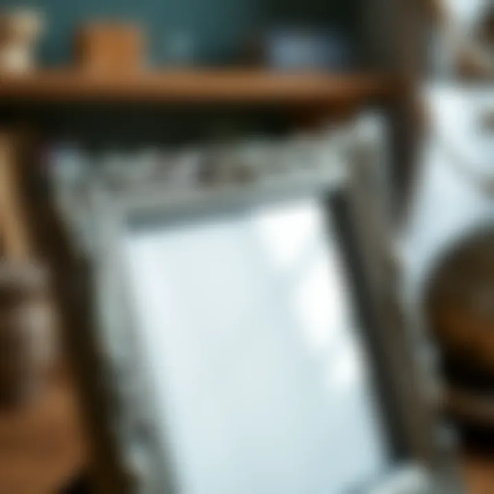 Showcasing Craftsmanship in a Silver Frame Close-up of craftsmanship in a silver photo frame