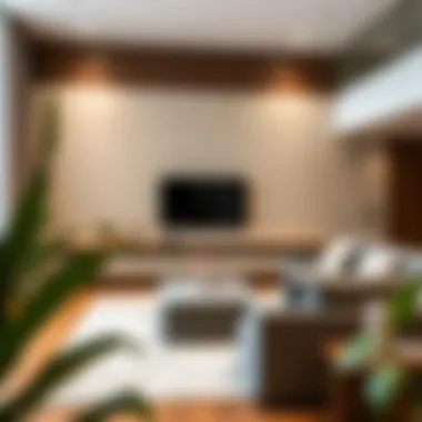 Modern Living Room with Storage Cabinet Stylish 5 foot wide storage cabinet in a modern living room