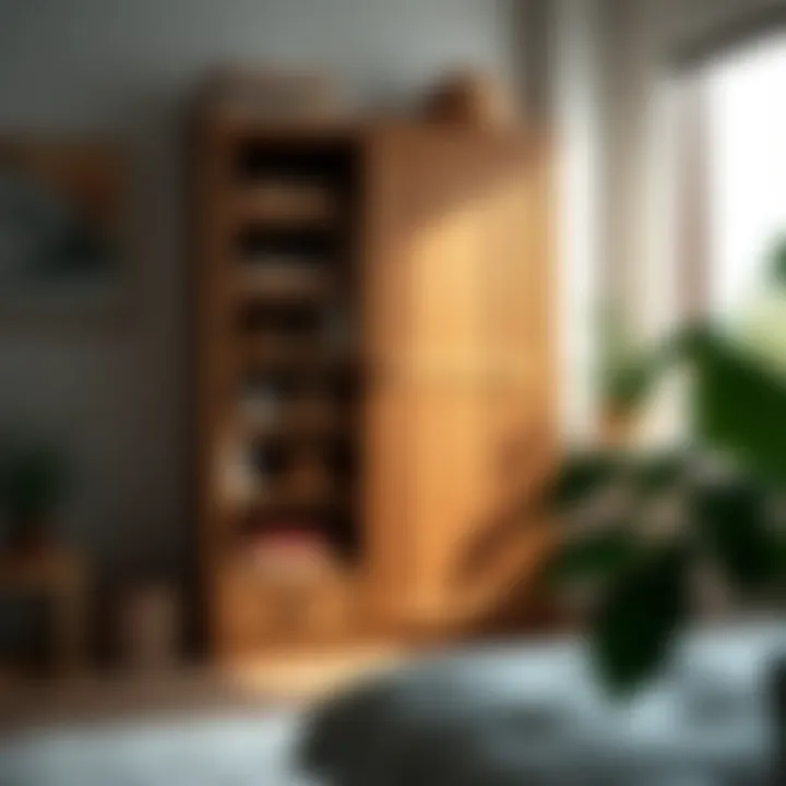 Versatile Storage Cabinet in Compact Room Versatile storage cabinet design in a compact room