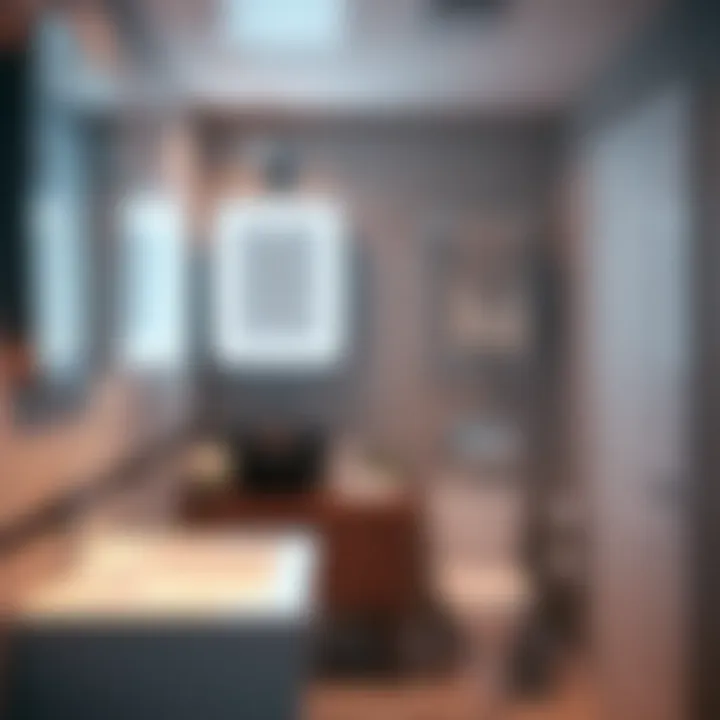 Bathroom showcasing the integration of a lighted medicine cabinet