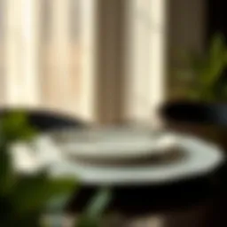 Elegant flat dinner plate with a distinct lip showcasing refined craftsmanship