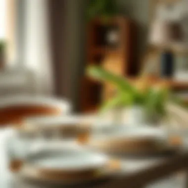 Stylish Table Setting with Lip Plates Stylish table setting featuring flat dinner plates with a lip