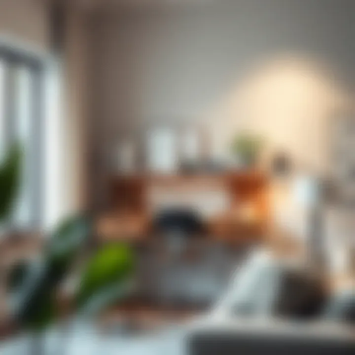 Effective Installation in a Functional Workspace Practical installation of a floating desk bookshelf in a cozy workspace