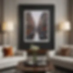 Elegant framed artwork displayed in a modern living room