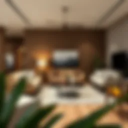 Contemporary living room showcasing elegant furniture arrangements