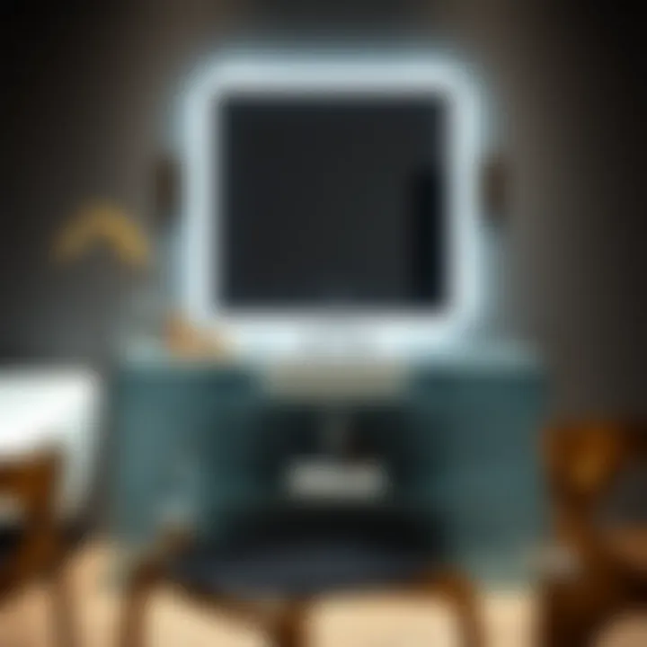 Stylish glass vanity set showcasing contemporary design