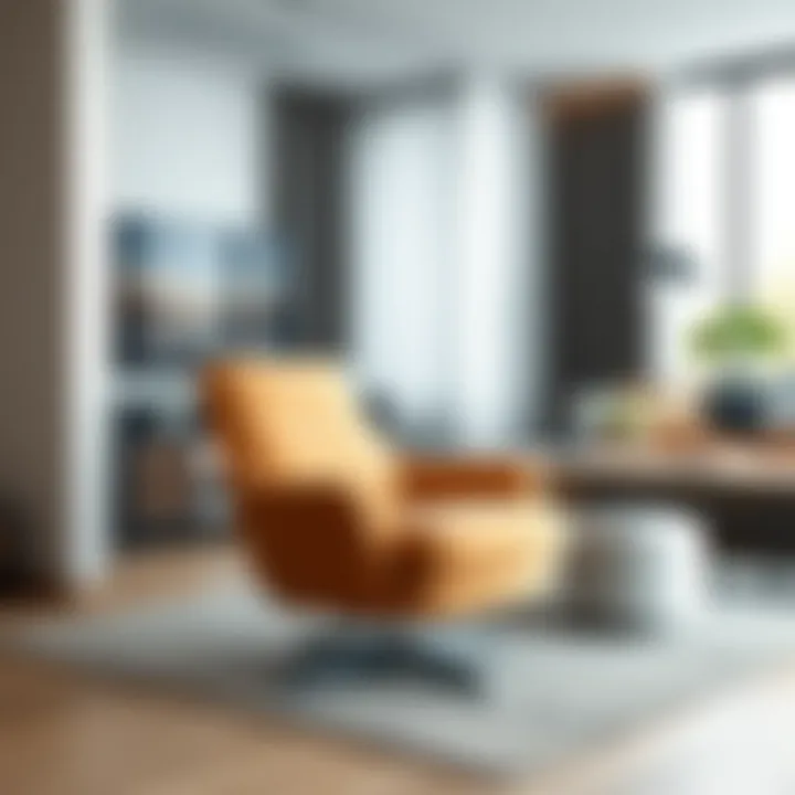 Elegant High Back Swivel Chair in a Modern Living Room Elegant high back swivel chair in modern living room setting