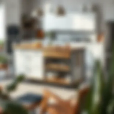 Functional Layout of Rolling Kitchen Island Functional layout showcasing the versatility of a rolling kitchen island