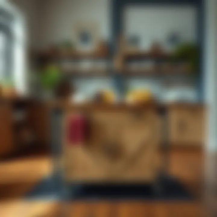 Stylish Industrial Rolling Kitchen Island Stylish industrial rolling kitchen island in a modern setting