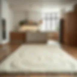 Elegant large kitchen rug with rubber backing in a modern kitchen setting