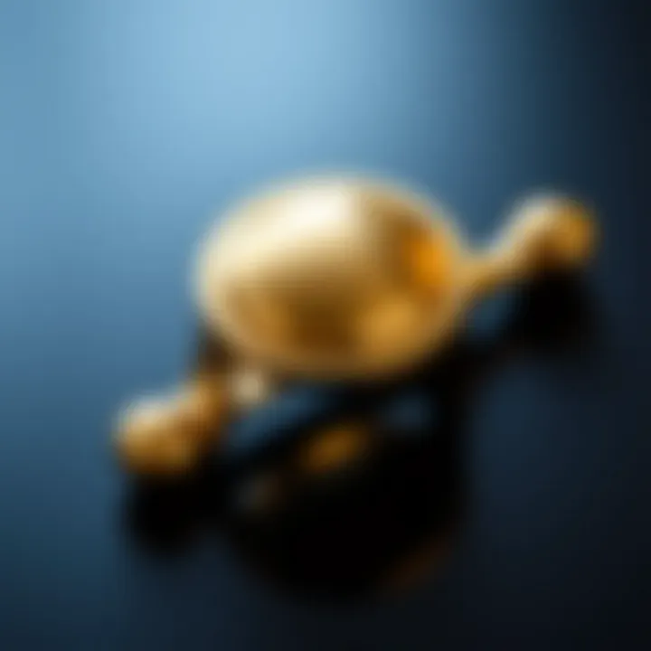 Stylish brass cabinet pull reflecting light