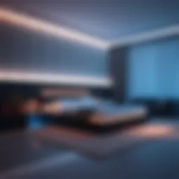 Sleek LED bed with ambient lighting