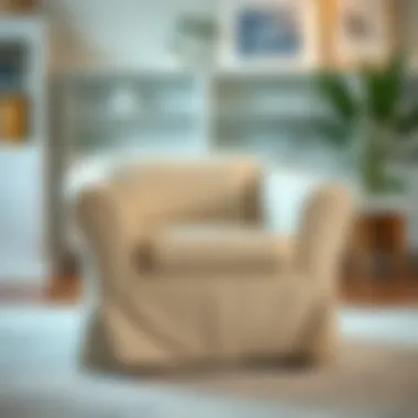 A well-maintained lounge chair with a slipcover