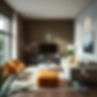 Contemporary living room featuring sleek furniture