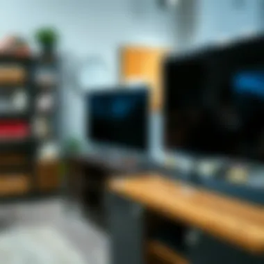 Shopper considering size options for a TV stand