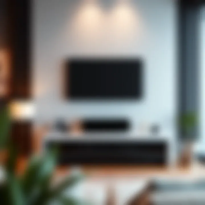 Elegant modern TV stand in a stylish living room