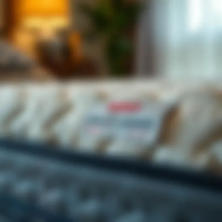 Quality assurance label on a king size mattress
