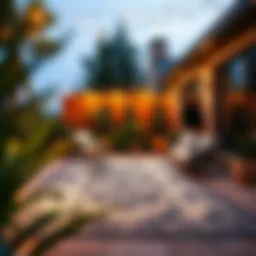 Elegant outdoor rug on a patio