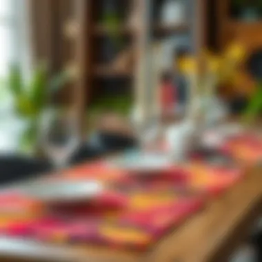 Colorful fabric placemats adding vibrancy to a table setting