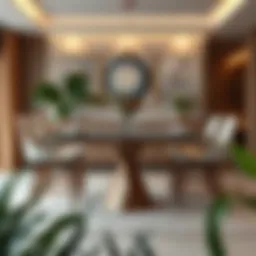 Elegant 20-inch high table set in a contemporary dining area