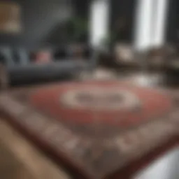 Elegant rug selection in a stylish living room