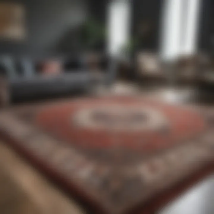 Elegant rug selection in a stylish living room