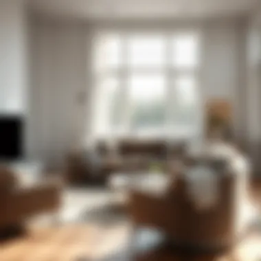 Minimalist Scandinavian living room with natural light