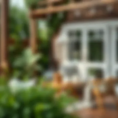 Outdoor Scandinavian-inspired space with greenery