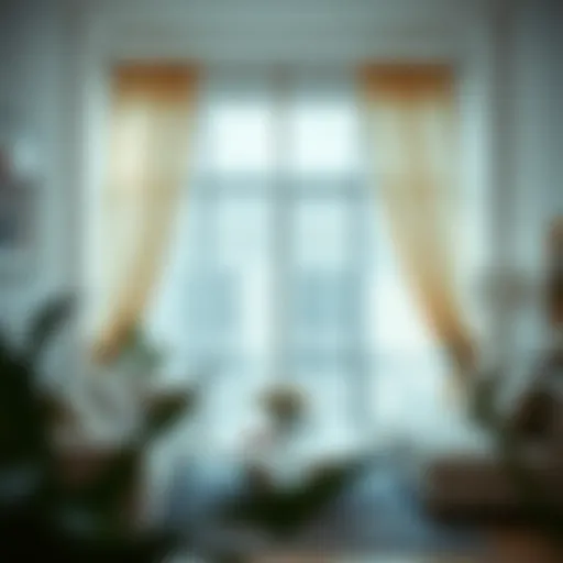 Elegant sheer curtain draping a modern living room window
