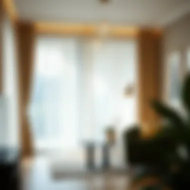 Stylish Interior with Sheer Curtains as a Design Element Stylish interior design featuring sheer curtains as a focal point