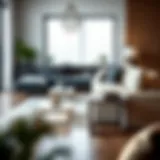 Elegant sliding sofa side table in a modern living room