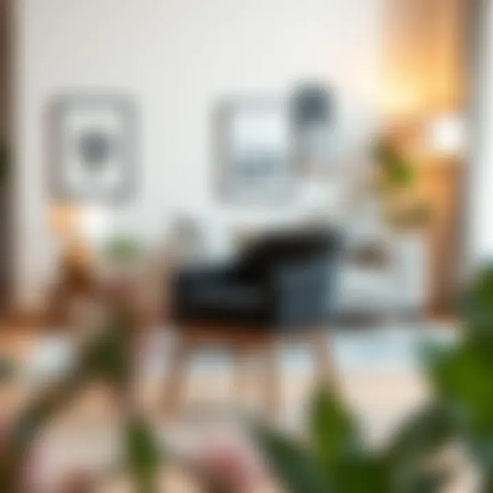 Square Stool Chair in Contemporary Interiors Stylish square stool chair placed in a modern living room setting