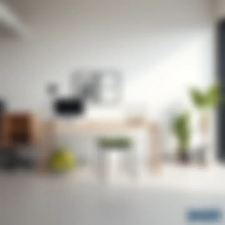 Square Stool Chair in Minimalist Workspaces A square stool chair used creatively in a minimalist workspace