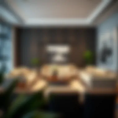 Elegant living room setting featuring contemporary furniture