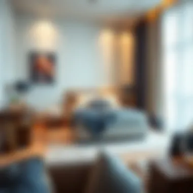 Stylish bedroom with unique design elements