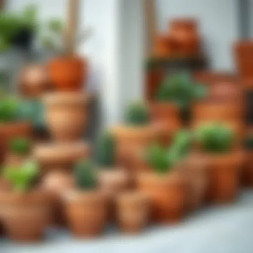 Diverse Collection of Terrain Terracotta Pots A beautifully arranged collection of terracotta pots showcasing various sizes and shapes