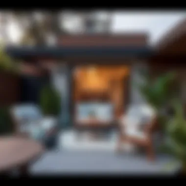 Stylish Patio with Modern Outdoor Seating Stylish patio with modern outdoor seating