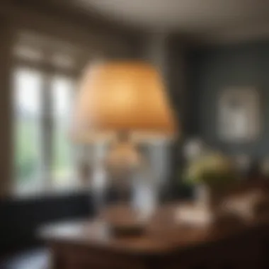 Vintage-inspired large glass lamp shade in a cozy setting