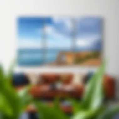 Diverse design styles of three-piece canvas wall art displayed together