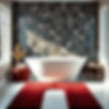 Material choices for burgundy contour bath rug