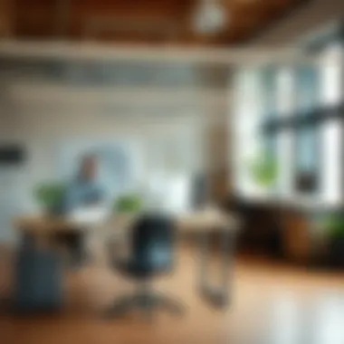 Diverse workspace setups utilizing ergonomic standing tables