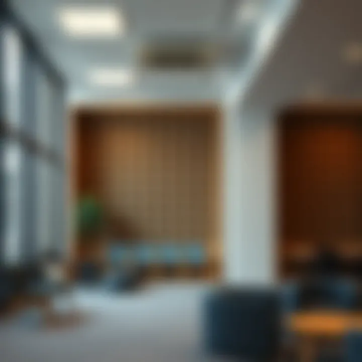 Commercial Application of Sound Cushion Walls Commercial environment utilizing sound cushion walls for noise reduction