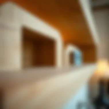 Close-up of materials used in floating bar shelf construction