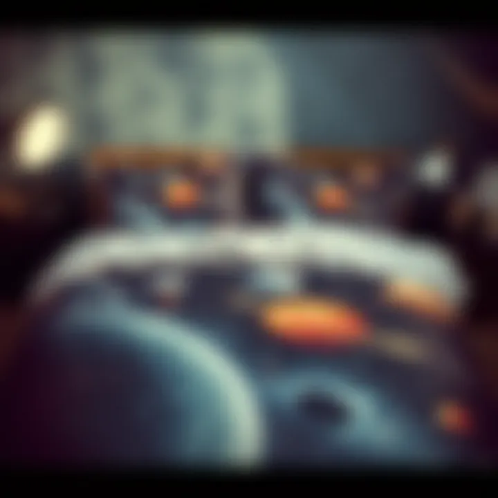 Celestial-themed bedding showcasing planets and stars