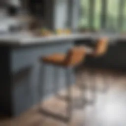 Elegant breakfast counter stools in a modern kitchen setting