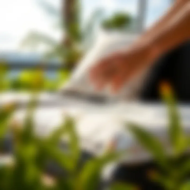 Hand washing Nautica outdoor cushions for maintenance