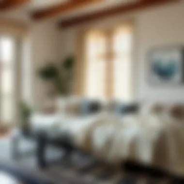 Stylish living room featuring an oversized king muslin blanket as a decorative element