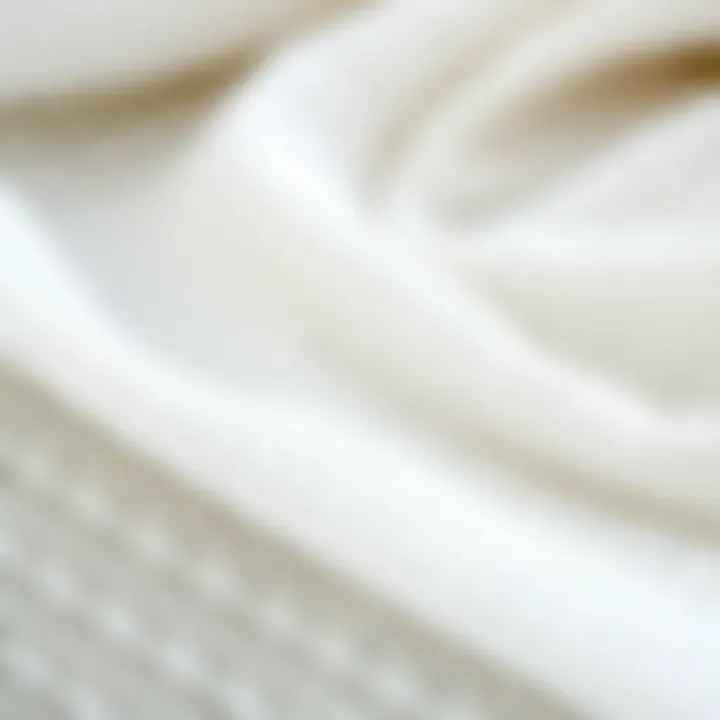 Close-up of the unique texture and weave of muslin fabric