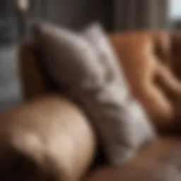 Luxurious fabric textures of pillow covers